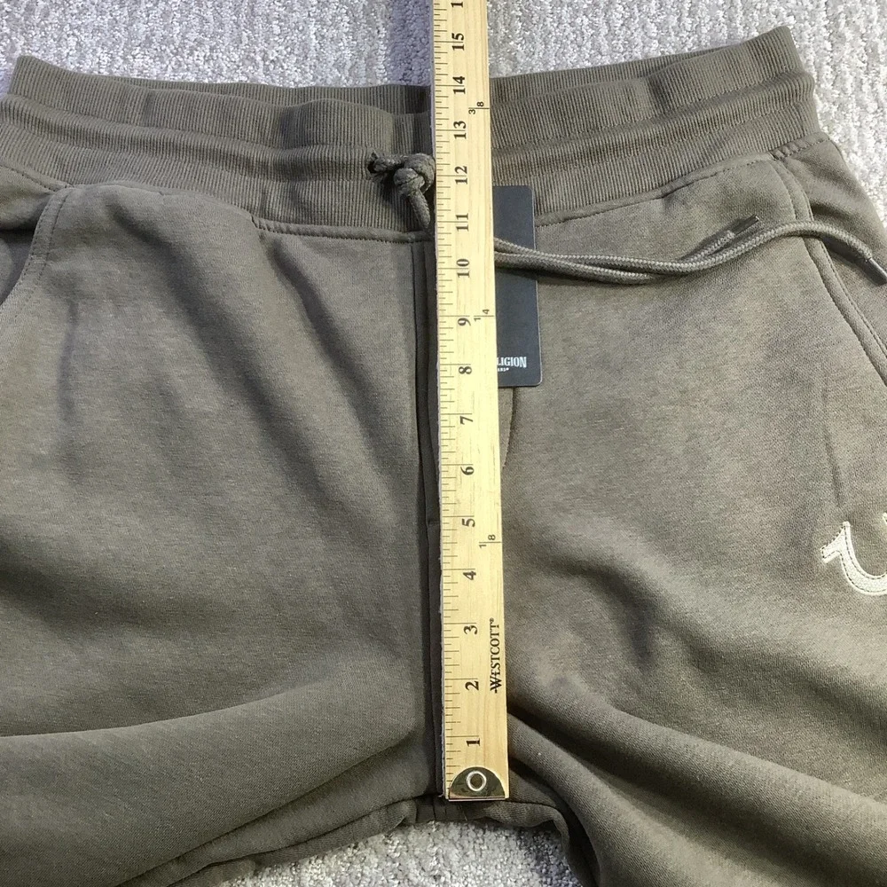 True Religion Brown Horseshoe Embroidered Straight Leg Sweatpants Size M NWT